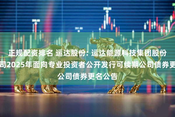 正规配资排名 运达股份: 运达能源科技集团股份有限公司2025年面向专业投资者公开发行可续期公司债券更名公告
